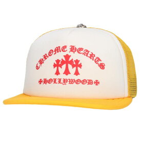 クロムハーツ Chrome Hearts　 TRUCKER CAP トラッカーキャップ セメタリープリントメッシュキャップ帽子(イエロー)【024042】【SJ02】【小物】【中古】bb82#rinkan*A