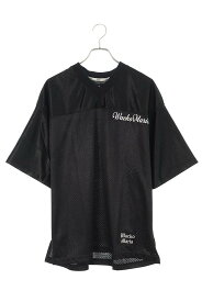 ワコマリア WACKO MARIA　 FOOT BALL SHIRT フットボールメッシュTシャツ(ブラック)【624042】【BS99】【メンズ】【中古】bb187#rinkan*S