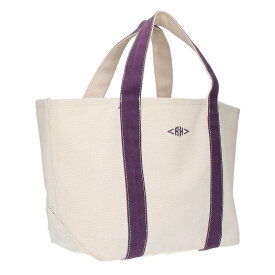 ロンハーマン Ron Herman　サイズ:S Organic Canvas Tote Bag オーガニックキャンバストートバッグ(ホワイト×パープル)【115042】【BS99】【小物】【中古】bb51#rinkan*B