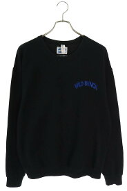 ワコマリア WACKO MARIA　サイズ:L WB-WM-SS02 ロゴ刺繍スウェット(ブラック×ブルー)【205042】【BS99】【メンズ】【中古】bb380#rinkan*B
