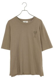 アミアレクサンドルマテュッシ AMI Alexandre Mattiussi　サイズ:M UTS002.726 ハートAロゴ刺繍Tシャツ(ブラウン)【305042】【SB01】【メンズ】【中古】bb127#rinkan*B