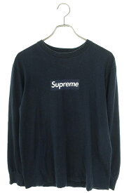 シュプリーム SUPREME　サイズ:S 20AW Box Logo L S Tee ボックスロゴ長袖カットソー(ネイビー)【115042】【OM10】【メンズ】【中古】bb419#rinkan*B