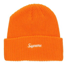 シュプリーム SUPREME　 Loose Gause Beanie ロゴ刺繍ビーニーニット帽(オレンジ)【025042】【BS99】【小物】【中古】bb187#rinkan*A