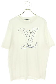 ルイヴィトン LOUISVUITTON　サイズ:XXL 20AW RM202M NPG HJY03W LVステッチプリントアンドエンブロイダリーTシャツ(ホワイト)【615042】【OM10】【メンズ】【中古】bb205#rinkan*B