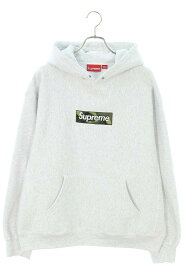 シュプリーム SUPREME　サイズ:L 23AW Box Logo Hooded Sweatshirt カモフラ柄BOXロゴプルオーバーパーカー(グレー×グリーン)【025042】【BS99】【メンズ】【中古】【準新入荷】bb327#rinkan*C
