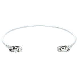 クロムハーツ Chrome Hearts　 SKINNY BANGLE DBL DOG スキニーダブルドッグ シルバーブレスレット(シルバー 8.34g)【025042】【SS07】【小物】【中古】bb327#rinkan*B