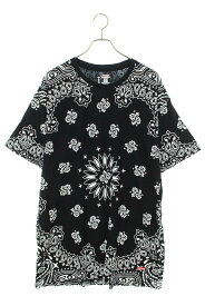シュプリーム SUPREME　×ヘインズ サイズ:XL 22AW Hanes Bandana Tagless T-Shirts (2 Pack) バンダナ総柄2枚セットTシャツ(ブラック)【125042】【OM10】【メンズ】【中古】bb78#rinkan*A