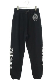 クロムハーツ Chrome Hearts　サイズ:M SWEAT PANTS ロゴプリントスウェットロングパンツ(ブラック)【325042】【OM10】【メンズ】【中古】bb216#rinkan*B