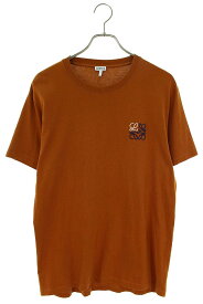 ロエベ LOEWE　サイズ:M H526Y22J26 アナグラム刺繍Tシャツ(ブラウン)【325042】【SB01】【メンズ】【中古】bb328#rinkan*B