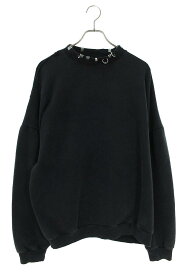 バレンシアガ BALENCIAGA　サイズ:2 23AW 762718 TPVD9 ピアスクルーネックヴィンテージ加工スウェット(ブラック)【425042】【SB01】【メンズ】【中古】bb380#rinkan*A