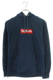 シュプリーム SUPREME　サイズ:M Box Logo Hooded Sweatshirt ボックスロゴプルオーバーパーカー(ネイビー)【625042】【OM10】【メンズ】【中古】bb379#rinkan*C