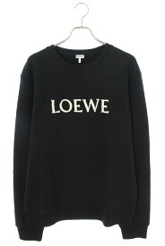 ロエベ LOEWE　サイズ:XL H526Y24J26 ロゴ刺繍クルーネックスウェット(ブラック)【035042】【SB01】【メンズ】【中古】bb411#rinkan*B