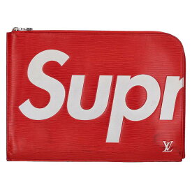 シュプリーム ルイヴィトン SUPREME LOUISVUITTON　サイズ:GM 17AW LV Pochette Jour GM エピレザークラッチバッグ(レッド)【106042】【BS55】【小物】【中古】bb411#rinkan*B