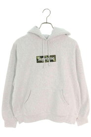 シュプリーム SUPREME　サイズ:S 23AW Box Logo Hooded Sweatshirt ボックスロゴフーデッドスウェットシャツパーカー(グレー×グリーン)【219042】【NO05】【メンズ】【中古】bb187#rinkan*S