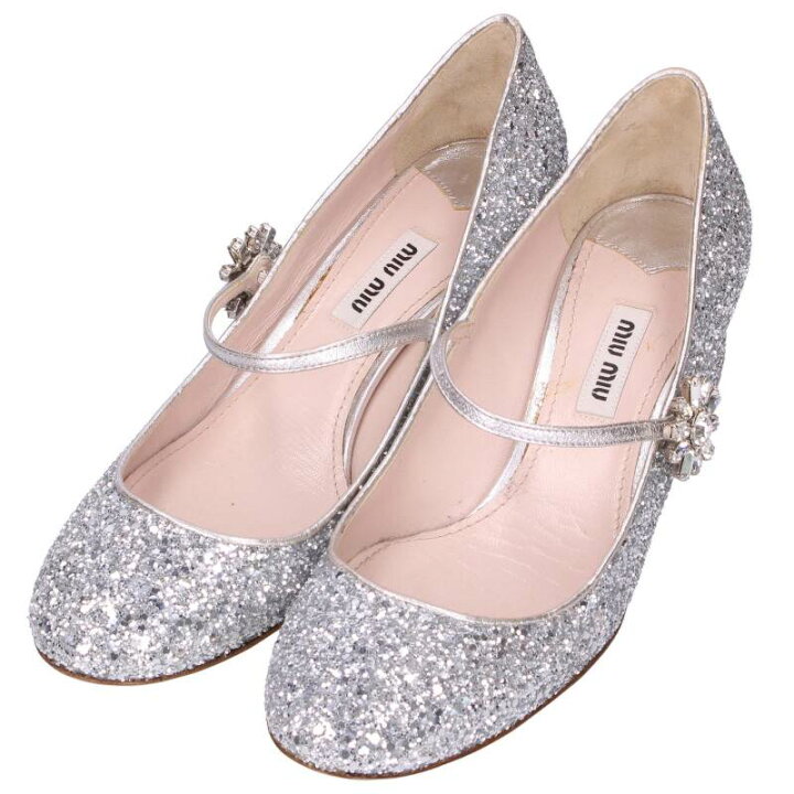 楽天市場】ミュウミュウ miumiu サイズ:37 47620 グリッターパンプス 
