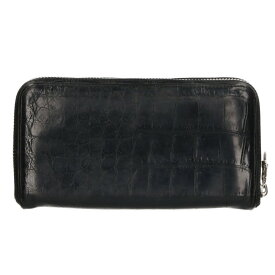 クロムハーツ Chrome Hearts　 REC F ZIP ALLIGATOR アリゲーター ラウンドジップアリゲーターレザー財布(ブラック×シルバー)【501052】【SJ02】【小物】【中古】bb82#rinkan*B