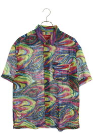 シュプリーム SUPREME　サイズ:M 23SS Mesh Stripe s s Shir マーブルメッシュ半袖シャツ(マルチ)【921052】【BS55】【メンズ】【中古】bb78#rinkan*B