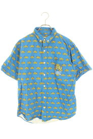 ブラックアイパッチ BlackEyePatch　サイズ:M 総柄半袖シャツ(ブルー×イエロー)【012052】【BS99】【メンズ】【中古】bb78#rinkan*B