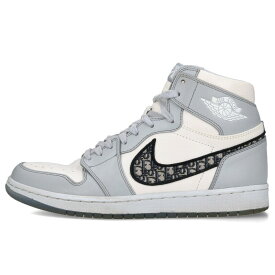 ナイキ NIKE　×ディオール DIOR サイズ:27.5cm AIR JORDAN 1 HIGH OG DIOR CN8607-002 エアジョーダン1ハイオージーディオールスニーカー(ホワイト×グレー×ブラック)【522052】【OM10】【メンズ】【小物】【中古】bb87#rinkan*B