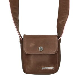 クロムハーツ Chrome Hearts　 HOT POT ホットポット クロスボールボタンレザーショルダーバッグ(ブラウン×ピンク)【703052】【SJ02】【小物】【中古】bb132#rinkan*B