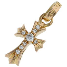 クロムハーツ Chrome Hearts　 22K CRS BBYFAT P DMND ベイビーファット PAVEダイヤ チャーム ゴールドネックレストップ(イエローゴールド×クリア 3.03g)【519052】【SS07】【小物】【中古】bb209#rinkan*B