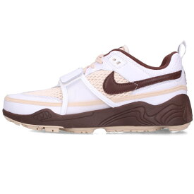 ナイキ NIKE　×トラヴィススコット Travis Scott サイズ:27.5cm ZOOM FIELD JAXX HQ3073-100 ズームフィールドジャックススニーカー(ホワイト×ブラウン)【425052】【BS99】【メンズ】【小物】【中古】bb378#rinkan*A