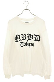 ネイバーフッド NEIGHBORHOOD　サイズ:M ロゴワッペン長袖カットソー(ホワイト)【106052】【BS99】【メンズ】【中古】bb187#rinkan*B