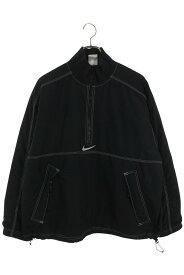 シュプリーム SUPREME　×ナイキ NIKE サイズ:S 24SS Ripstop Pullover Jacket リップストッププルオーバージャケットブルゾン(ブラック)【106052】【BS99】【メンズ】【中古】bb205#rinkan*B