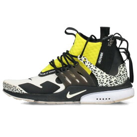 ナイキ NIKE　×アクロニウム ACRONYM サイズ:26cm AIR PRESTO MID AH7832ー100 エアプレストミッドスニーカー(ホワイト×ブラック×イエロー)【806052】【BS99】【メンズ】【小物】【中古】bb411#rinkan*B