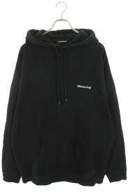 バレンシアガ BALENCIAGA　サイズ:XS 570811 TJV85 BBロゴ刺繍プルオーバーパーカー(ブラック)【406052】【BS99】【メンズ】【中古】bb317#rinkan*B