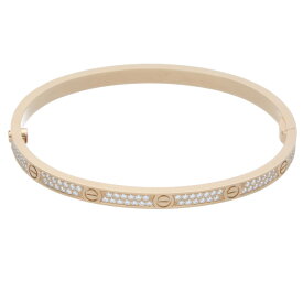カルティエ Cartier　サイズ:16 LOVE BRACELET SM ラブブレス K18PGPAVEダイヤブレスレット(ピンクゴールド×クリア 16.88g)【606052】【SS13】【小物】【中古】bb132#rinkan*A