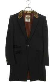 エデュケーションフロムヤングマシーン Education from Young Machines　サイズ:3 レオパード切り替え1Bコート(ブラック)【416052】【BS99】【メンズ】【中古】bb78#rinkan*B