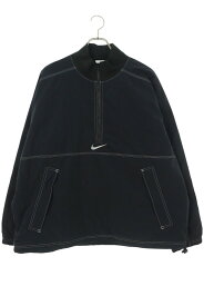 ナイキ NIKE　×シュプリーム SUPREME サイズ:L 24SS FQ0340-010 Ripstop Pullover ロゴリップストップアノラックブルゾン(ブラック)【726052】【BS99】【メンズ】【中古】bb33#rinkan*A