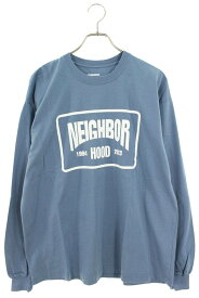 ネイバーフッド NEIGHBORHOOD　サイズ:L ロゴプリント長袖カットソー(ブルー)【607052】【BS99】【メンズ】【中古】bb297#rinkan*B