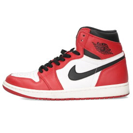ナイキ NIKE　サイズ:27cm 2015 AIR JORDAN 1 RETRO HIGH OG CHICAGO 555088-101 エアジョーダン1レトロハイオージーシカゴスニーカー(レッド×ホワイト×ブラック)【217052】【BS99】【メンズ】【小物】【中古】bb205#rinkan*B