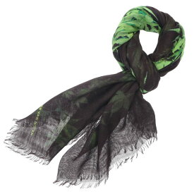 ドリスヴァンノッテン DRIES VAN NOTEN　 リーフプリントストール(ブラウン)【108052】【BS99】【小物】【中古】bb33#rinkan*B