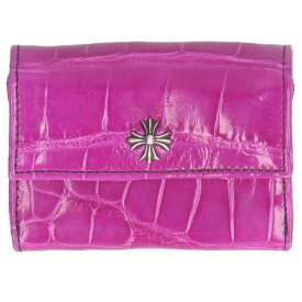 クロムハーツ Chrome Hearts　 TINY WALLET アリゲーターレザー財布(パープル)【519052】【OK15】【小物】【中古】bb82#rinkan*A