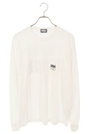 キス KITH　サイズ:S TEAM USAプリント長袖カットソー(ホワイト)【308052】【BS99】【メンズ】【中古】bb187#rinkan*B