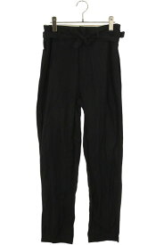 ルメール LEMAIRE　　サイズ:46 ベルト紐付きロングパンツ(ブラック)【109052】【BS99】【メンズ】【中古】bb310#rinkan*B