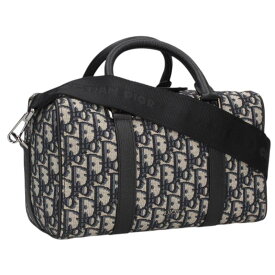 ディオール DIOR　 LINGOT 26 ランゴ 26 オブリークジャカードサドルフラップショルダーバッグ(ネイビー×ベージュ)【109052】【SB01】【小物】【中古】bb380#rinkan*A