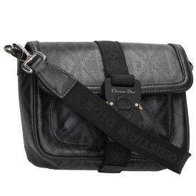 ディオール DIOR　 Hit the Road ヒットザロード CDダイヤモンドローラーコースターバックルショルダーバッグ(ブラック×ネイビー調)【319052】【SB01】【小物】【中古】bb14#rinkan*B