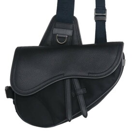ディオール DIOR　×サカイ Sacai SADDLE サドル 1ADPO246USC レザー ナイロンショルダーバッグ(ブラック)【729052】【BS99】【小物】【中古】bb30#rinkan*A