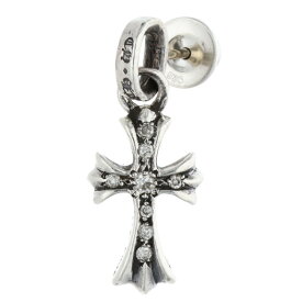 クロムハーツ Chrome Hearts　 BBY F PPRCHN P D A ベイビーファット アフターPAVEダイヤ シルバーピアス(シルバー×クリア 2.44g)【929052】【OK15】【小物】【中古】bb422#rinkan*B