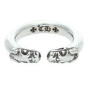 クロムハーツ Chrome Hearts　サイズ:18.5号 DOUBLE DOG RING ダブルドッグ シルバーリング(シルバー 12.67g)【600152…