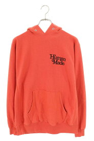 ヒューマンメイド HUMAN MADE　×ガールズドントクライ Girls Dont Cry サイズ:M フロントロゴプリントパーカー(レッド調)【310152】【BS99】【メンズ】【中古】bb459#rinkan*B