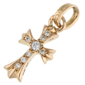クロムハーツ Chrome Hearts　 22K CRS BBYFAT P DMND A ベイビーファット PAVEダイヤ ゴールドネックレストップ(イエローゴールド×クリア 3.31g)【910152】【SJ02】【小物】【中古】bb412#rinkan*B