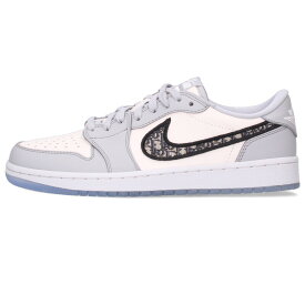 ナイキ NIKE　×ディオール DIOR サイズ:26.5cm AIR JORDAN 1 LOW OG DIOR CN8608-002 エアジョーダン1ローオージーディオールスニーカー(ホワイト×グレー×ブラック)【020152】【SB01】【メンズ】【小物】【中古】bb134#rinkan*S