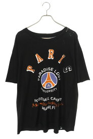 アルケミスト ALCHEMIST　サイズ:L 25SS AL-S25-0000-075 ヴィンテージ加工パリサンジェルマンプリントTシャツ(ブラック)【030152】【BS99】【メンズ】【中古】bb384#rinkan*S
