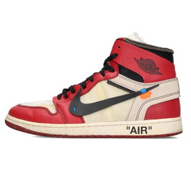 ナイキ オフホワイト NIKE OFF-WHITE　サイズ:29cm AIR JORDAN 1 AA3834-101 エアジョーダン1スニーカー(レッド×ホワイト)【701152】【BS99】【メンズ】【小物】【中古】bb379#rinkan*C