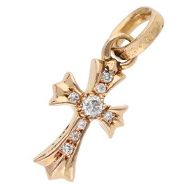 クロムハーツ Chrome Hearts　 22K CRS BBYFAT P DMND ベイビーファット PAVEダイヤ ゴールドネックレストップ(イエローゴールド×クリア 2.99g)【501152】【SJ02】【小物】【中古】bb339#rinkan*B